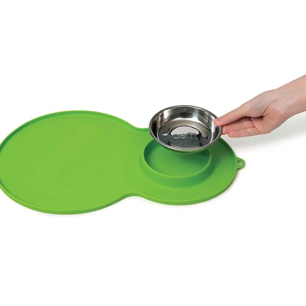 Katzennäpfe|Trinkbrunnen>Futterfreund Catit Silikonmatte Erdnuss, 46x29cm, grün