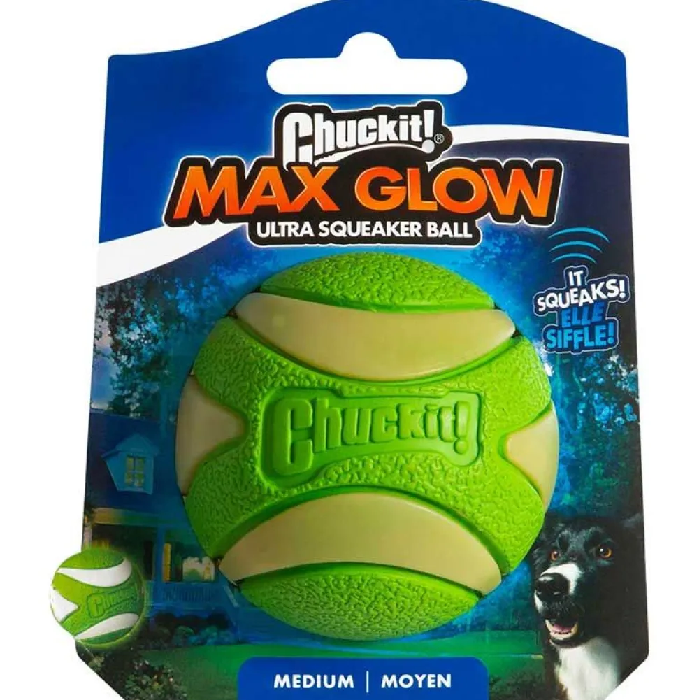 Sport & Training|Spielzeug>Futterfreund Chuckit Max Glow Ultra Squeaker Ball, M: 6cm