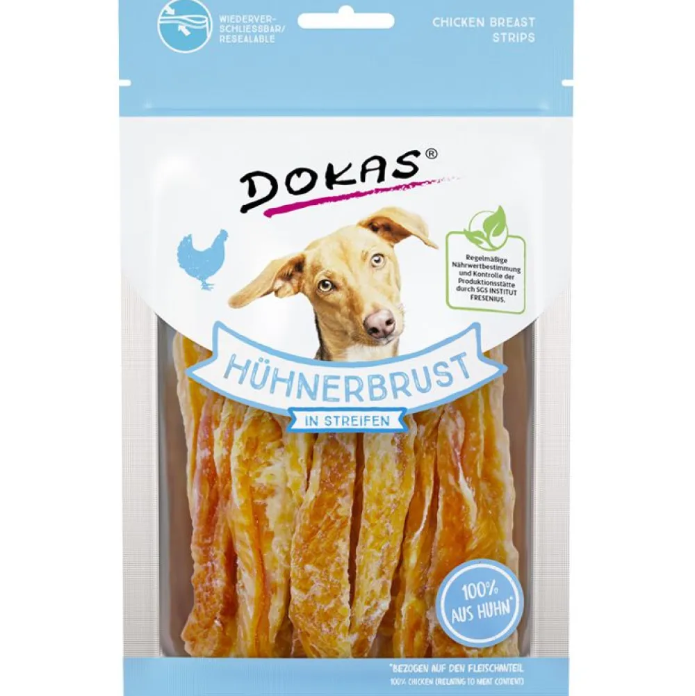 Dokas|Kaustreifen>Futterfreund Dokas Dog Snack Hühnerbrust in Streifen 70g