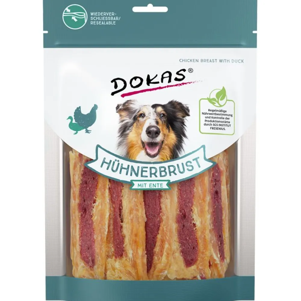 Dokas|Geflügel>Futterfreund Dokas Dog Snack Hühnerbrust mit Ente 220g