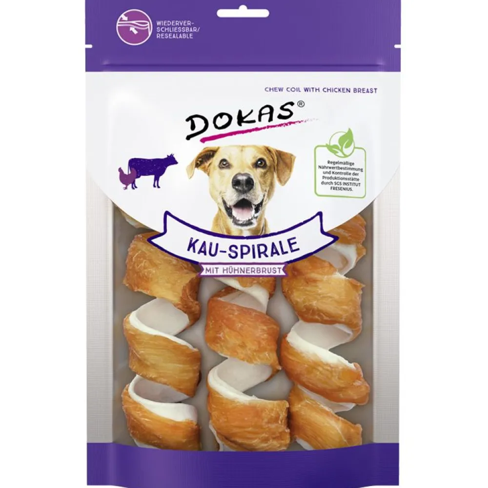 Dokas>Futterfreund Dokas Dog Snack Kau-Spirale mit Hühnerbrust 3 Stück 110g