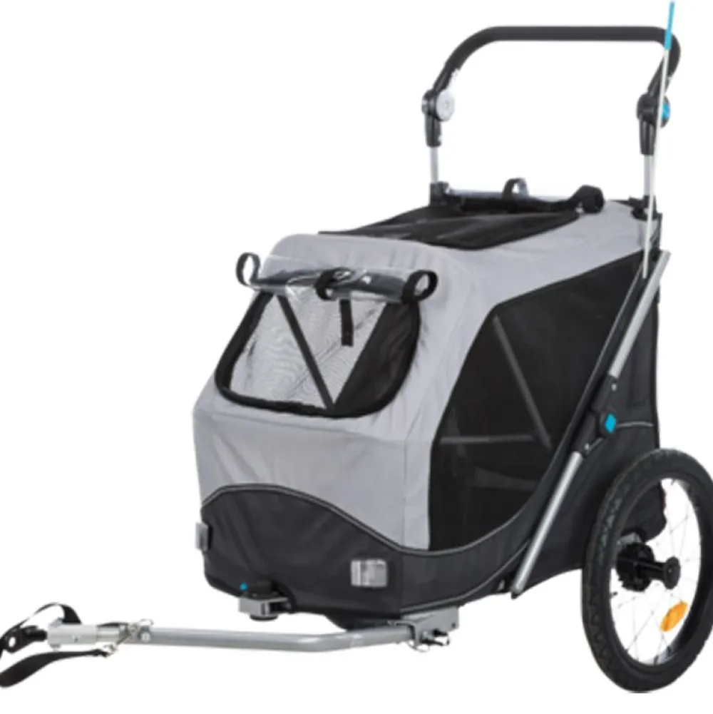 Unterwegs Mit Hund>Futterfreund Fahrrad-Anhänger für Hunde Gr. M bis 22 kg, grau