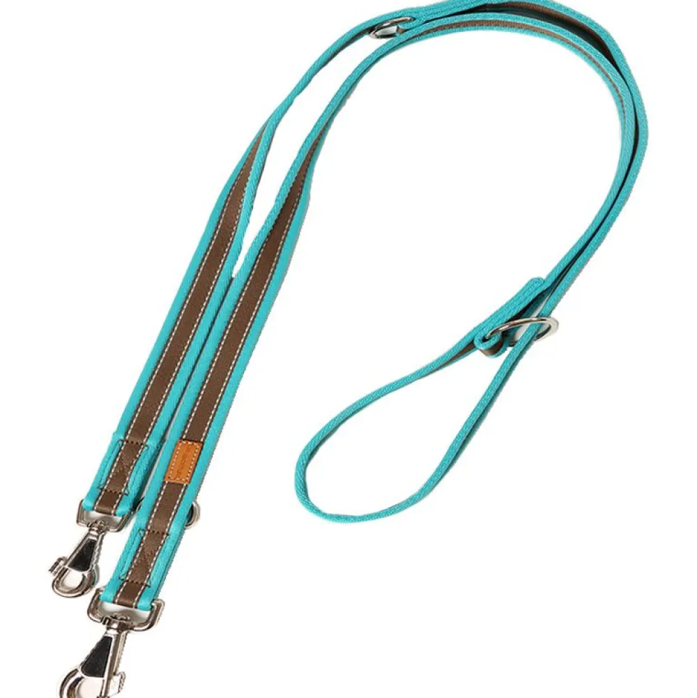Halsbänder, Leinen & Geschirre>Futterfreund Führleine Soft Grip, türkis/braun
