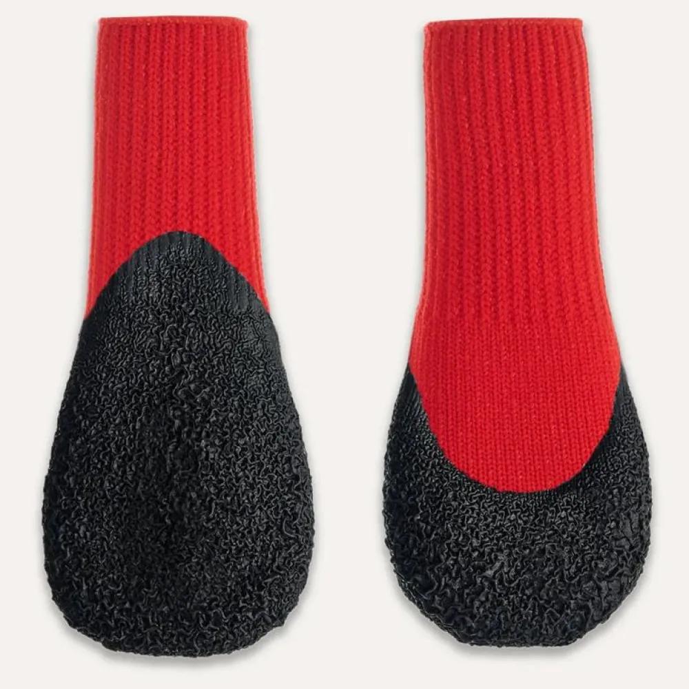 Pfotenpflege|Wundversorgung>Futterfreund Goo-eez Dog Boot ite, 4 tück, rot/chwarz