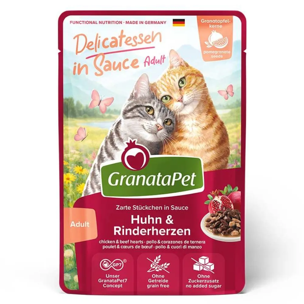 Granatapet>Futterfreund GranataPetKatze DeliCATessen Sauce Huhn+ Rinderherzen 100g
