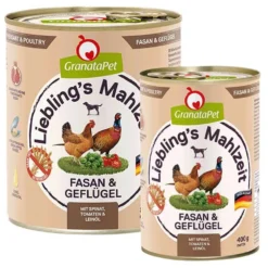 Granatapet>Futterfreund Granatapet Lieblingsmahlzeit Fasan und Geflügel