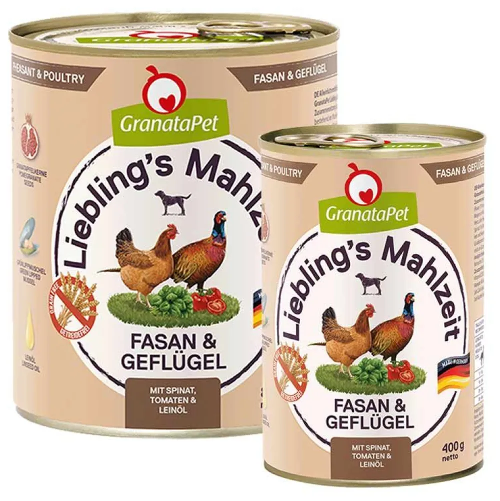 Granatapet>Futterfreund Granatapet Lieblingsmahlzeit Fasan und Geflügel