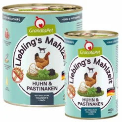 Granatapet>Futterfreund Granatapet Lieblingsmahlzeit Huhn und Pastinaken