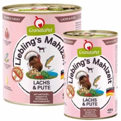 Granatapet>Futterfreund Granatapet Lieblingsmahlzeit Lachs und Pute