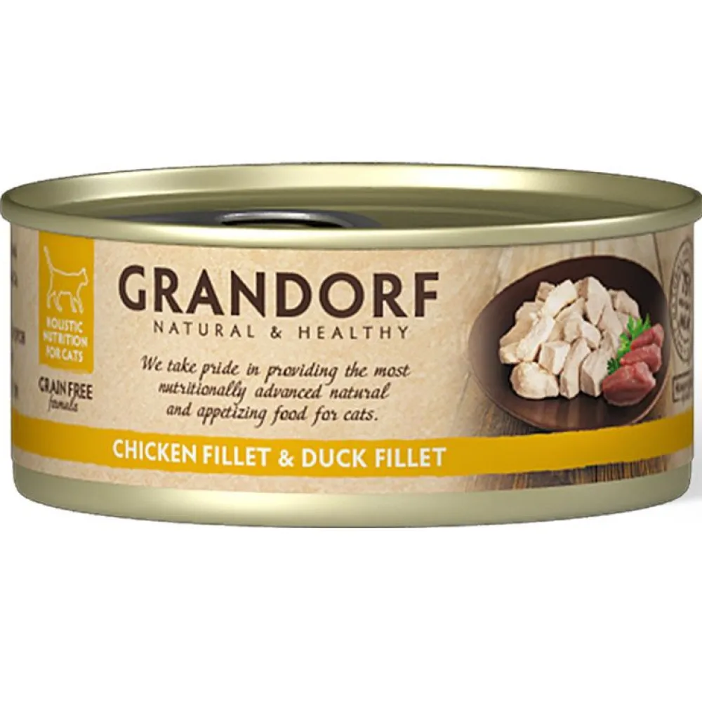 Grandorf>Futterfreund Grandorf Katze Dose Hühnerbrust + Entenfilet 70g