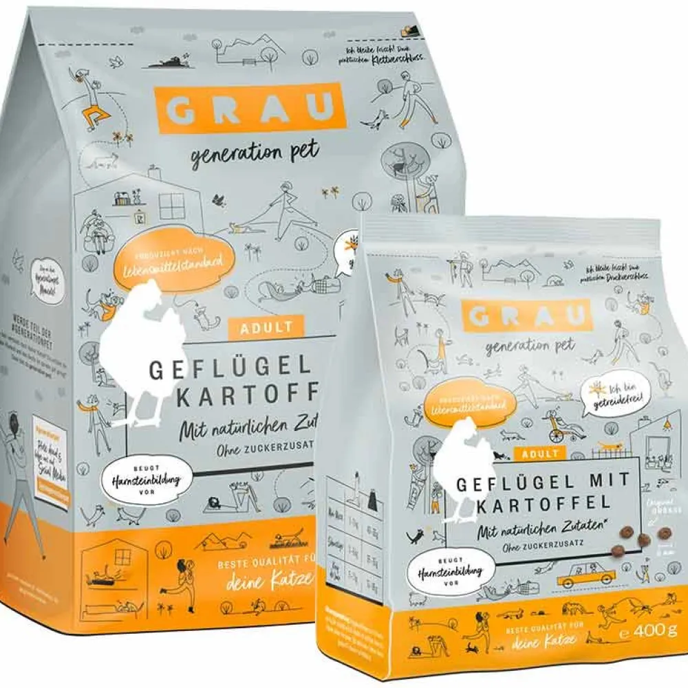 Grau>Futterfreund Grau Katze Adult Geflügel mit Kartoffel