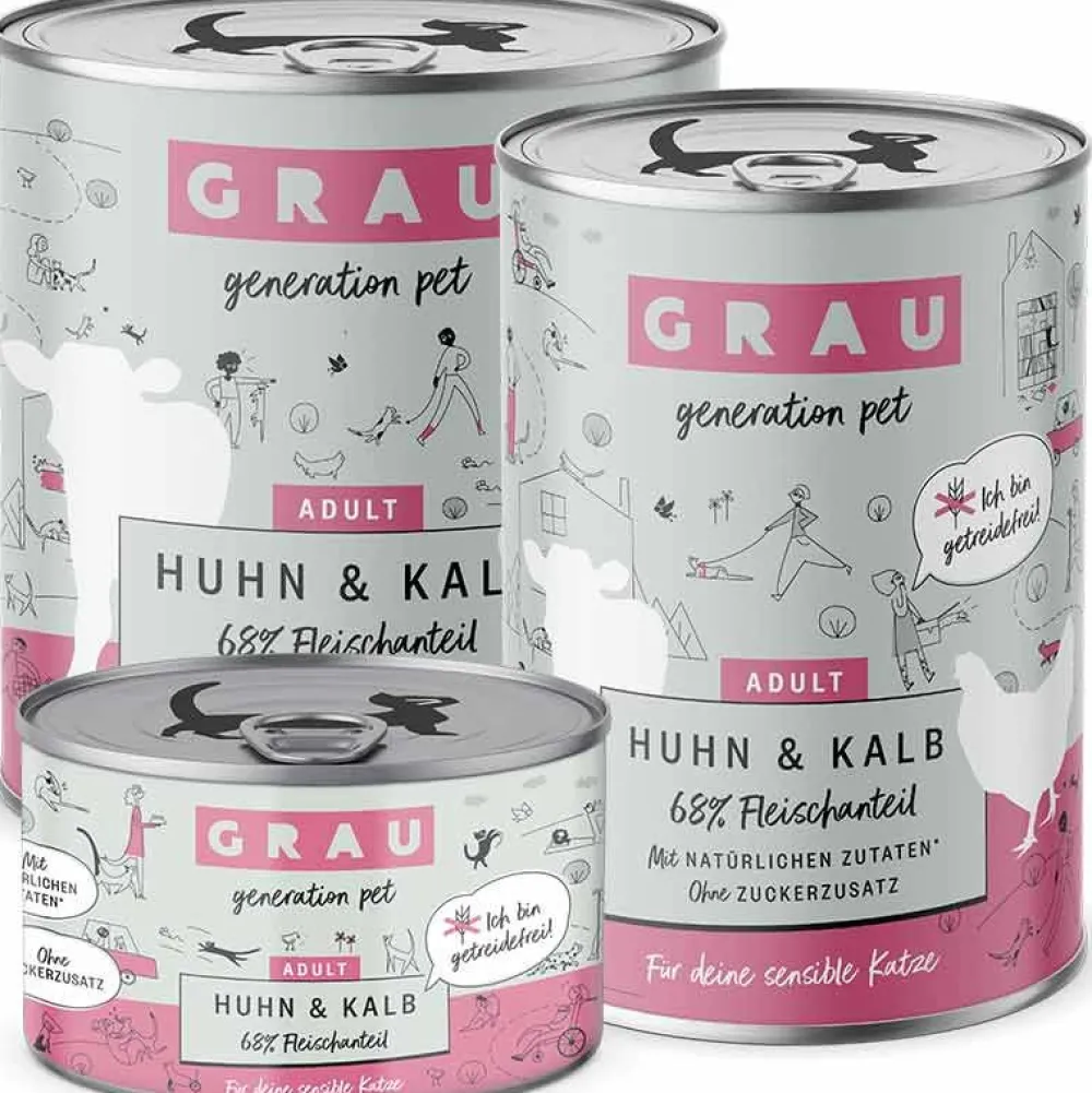 Grau>Futterfreund Grau Katze Adult Huhn und Kalb