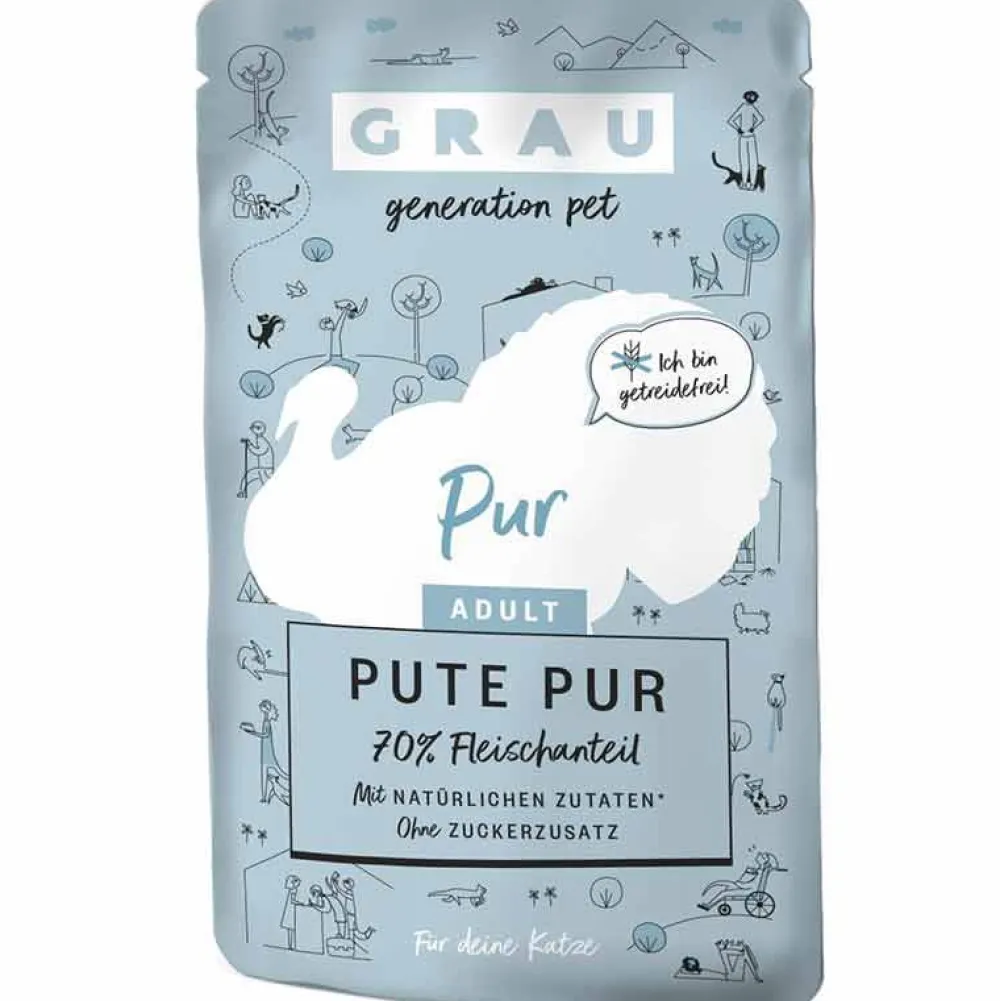 Grau>Futterfreund Grau Katze Adult Pouch Pute pur 125g