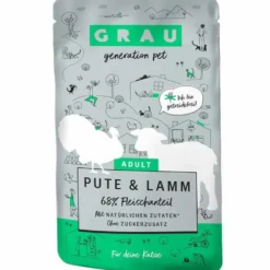 Grau>Futterfreund Grau Katze Adult Pouch Pute und Lamm 125g