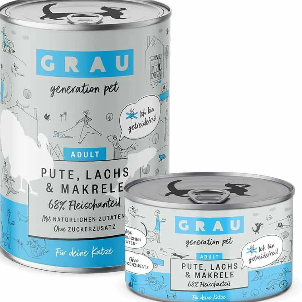 Grau>Futterfreund Grau Katze Adult Pute mit Lachs und Makrele