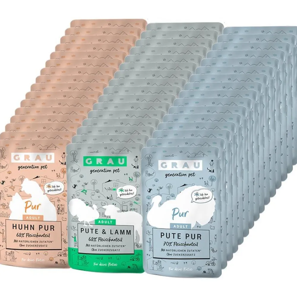 Grau>Futterfreund Grau Vorteilspack Katze Pouch 48 x 125g