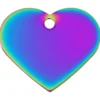 Adressanhänger|Adressanhänger Gravur>Futterfreund Herz Groß Regenbogen
