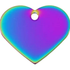 Adressanhänger|Adressanhänger Gravur>Futterfreund Herz Groß Regenbogen