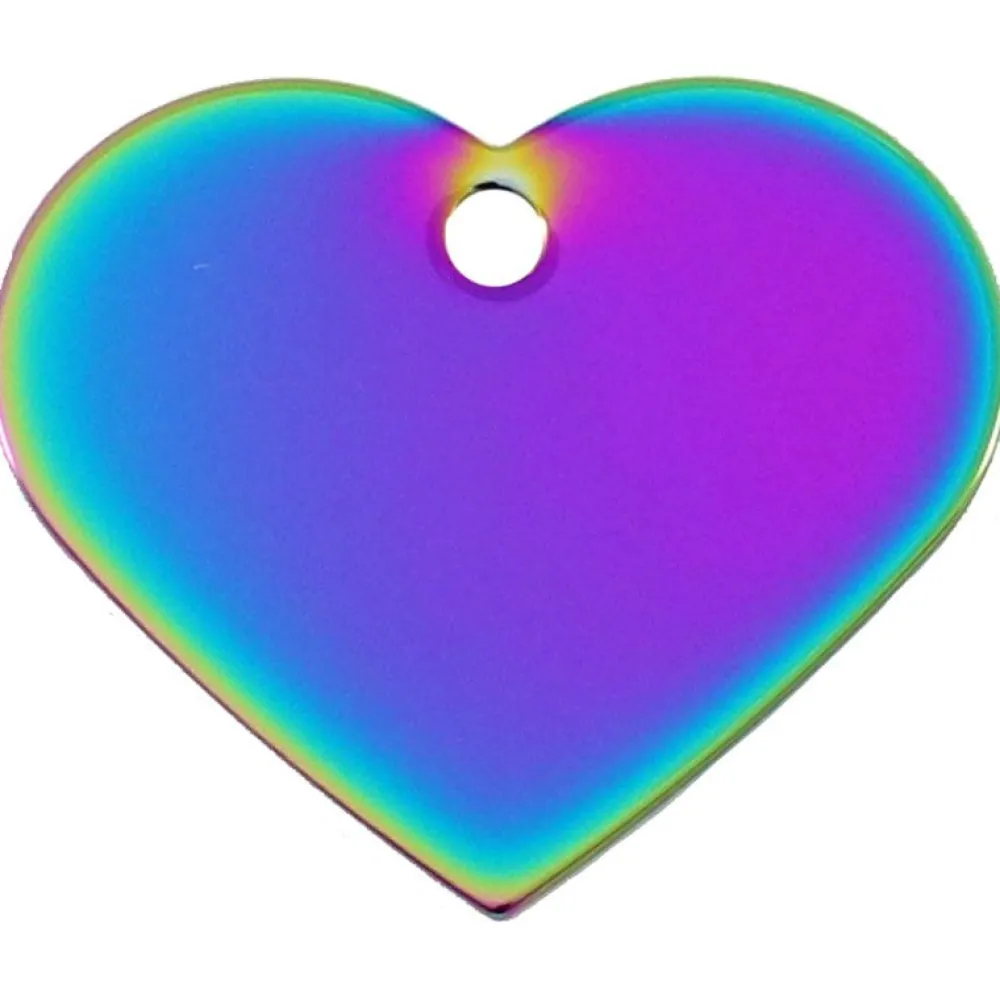 Adressanhänger|Adressanhänger Gravur>Futterfreund Herz Groß Regenbogen