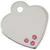 Adressanhänger|Adressanhänger Gravur>Futterfreund Herz Klein Chrom mit Steinen Pink