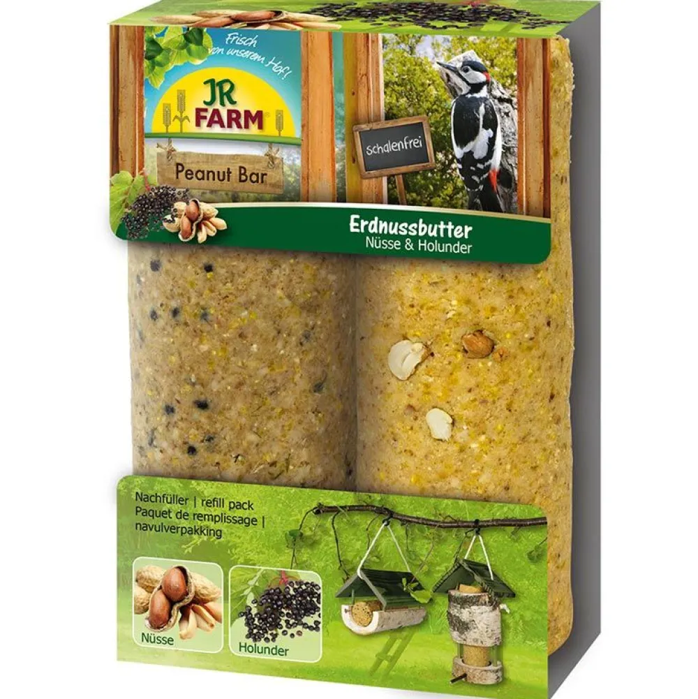 Wildvogelfutter>Futterfreund JR Farm Peanut Bar 2er-Pack Nüsse+Holunder 700g