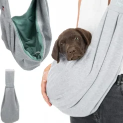 Unterwegs Mit Hund|Trage- Und Gehhilfen>Futterfreund Junior Fronttasche Soft, 22 x 20 x 60 cm, hellgrau/mint