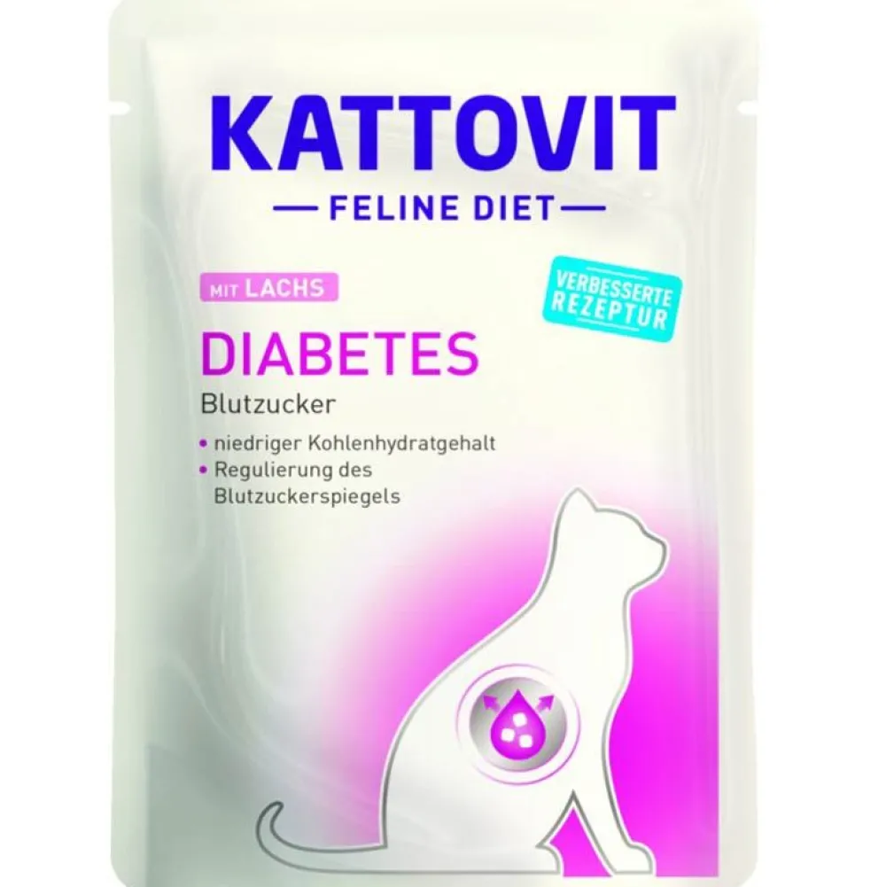 Kattovit>Futterfreund Kattovit Pouch Diabetes mit Lachs 85g