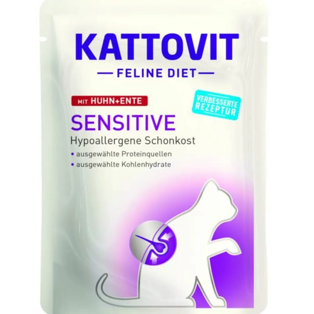 Kattovit>Futterfreund Kattovit Pouch Sensitive mit Huhn und Ente 85g