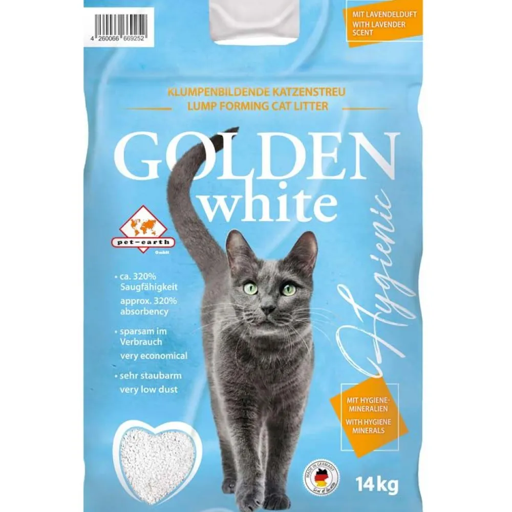 Katzenstreu>Futterfreund Katzenstreu Golden WHITE mit Lavendelduft 14 kg