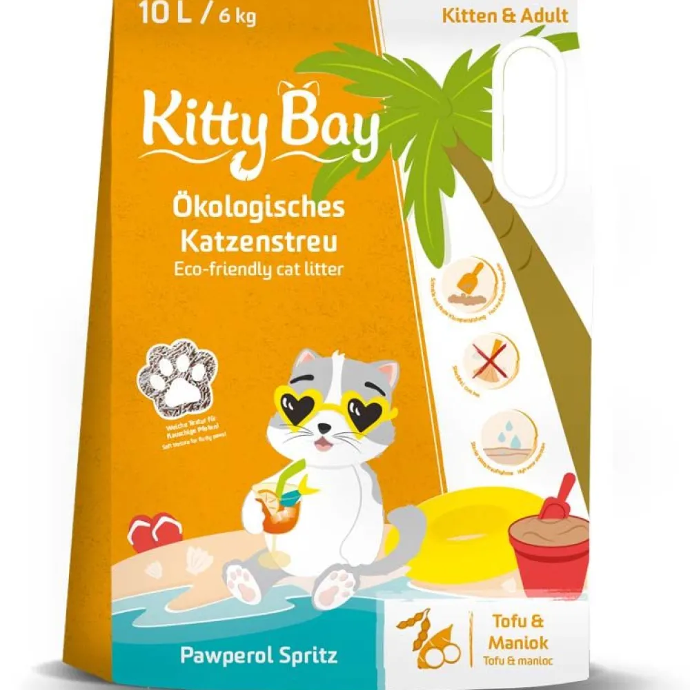 Katzenstreu>Futterfreund Kitty Bay Katzenstreu Pawperol Spritz - Tofu+Maniok 10 Liter