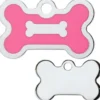 Adressanhänger|Adressanhänger Gravur>Futterfreund Knochen Klein Epoxy Neonpink