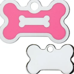 Adressanhänger|Adressanhänger Gravur>Futterfreund Knochen Klein Epoxy Neonpink