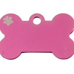 Adressanhänger|Adressanhänger Gravur>Futterfreund Knochen Klein Pink pastell mit Motiv Pfote