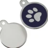 Adressanhänger|Adressanhänger Gravur>Futterfreund Kreis Groß Epoxy Blau mit Pfote