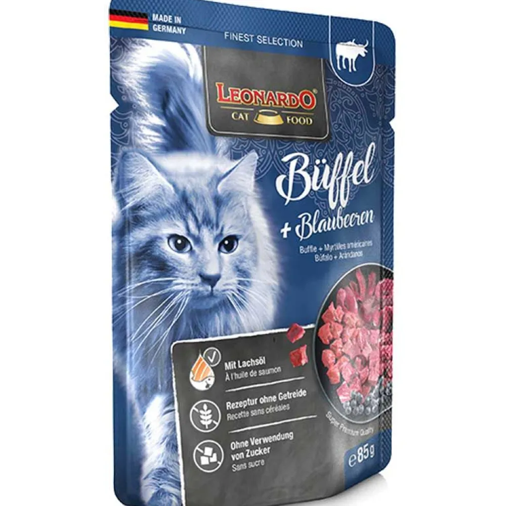 Leonardo>Futterfreund Leonardo Pouch Büffel + Blaubeeren 85g