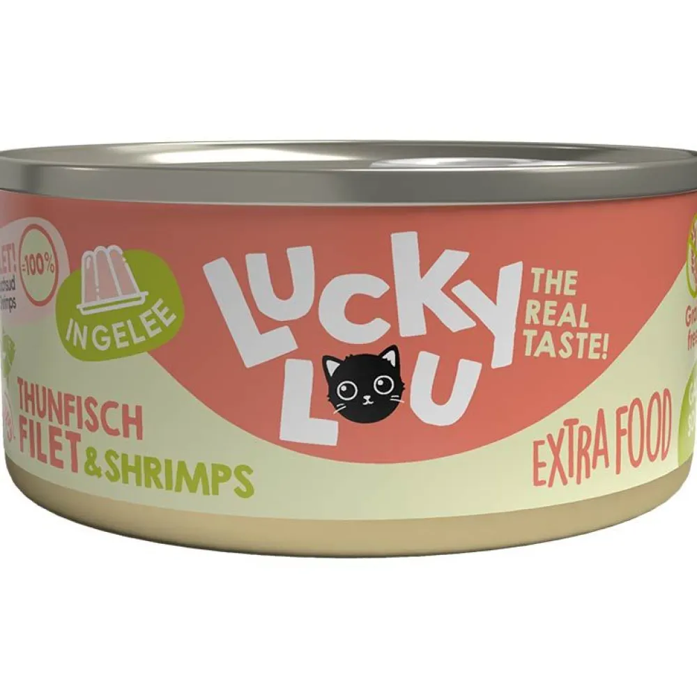 Lucky Lou>Futterfreund Lucky Lou Extrafood Thunfisch + Shrimps in Gelee 70g