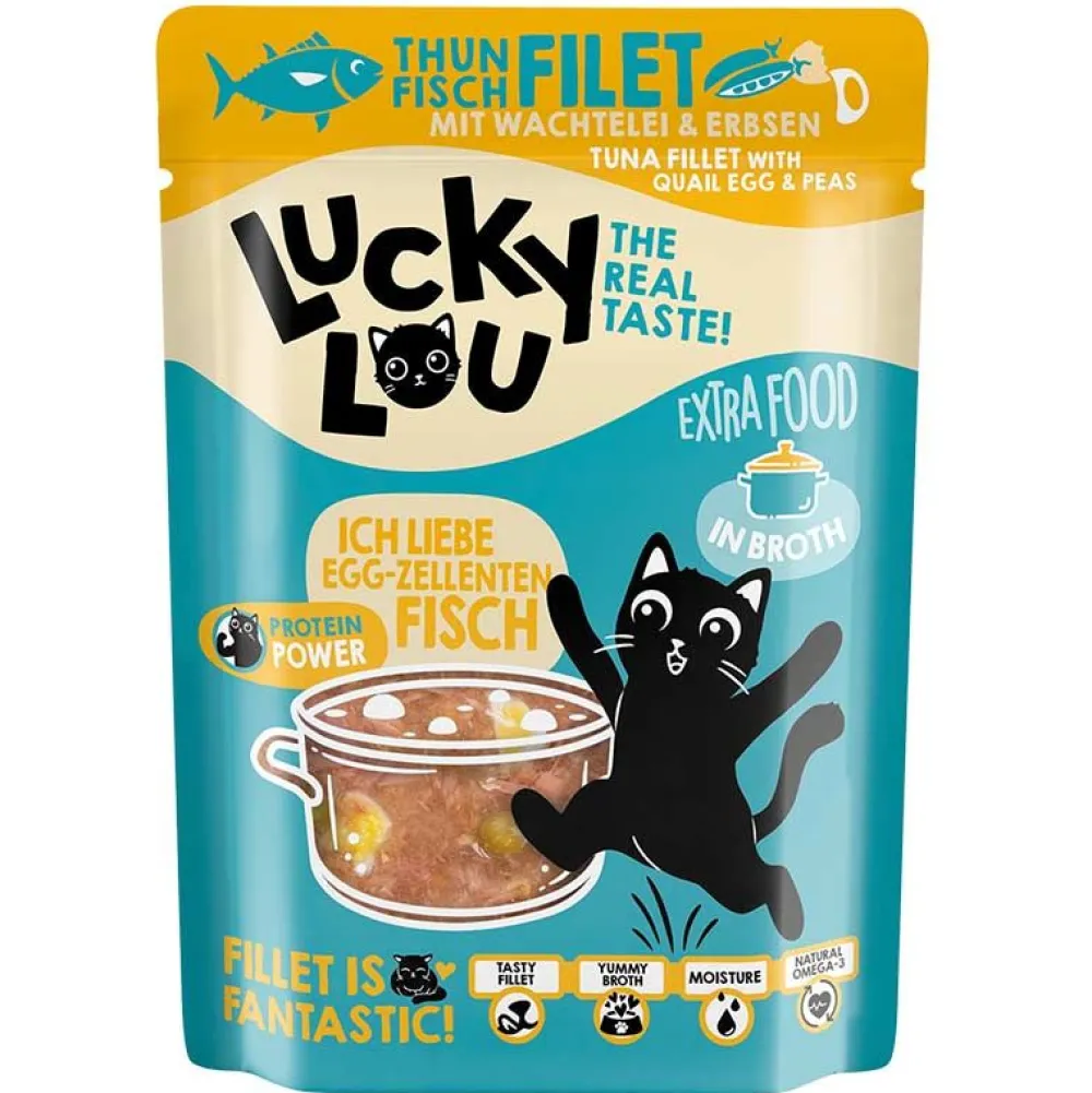 Lucky Lou>Futterfreund Lucky Lou Extrafood Thunfischfilet + Wachtelei in Broth