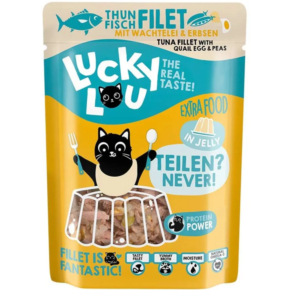 Lucky Lou>Futterfreund Lucky Lou Extrafood Thunfischfilet + Wachtelei in Jelly