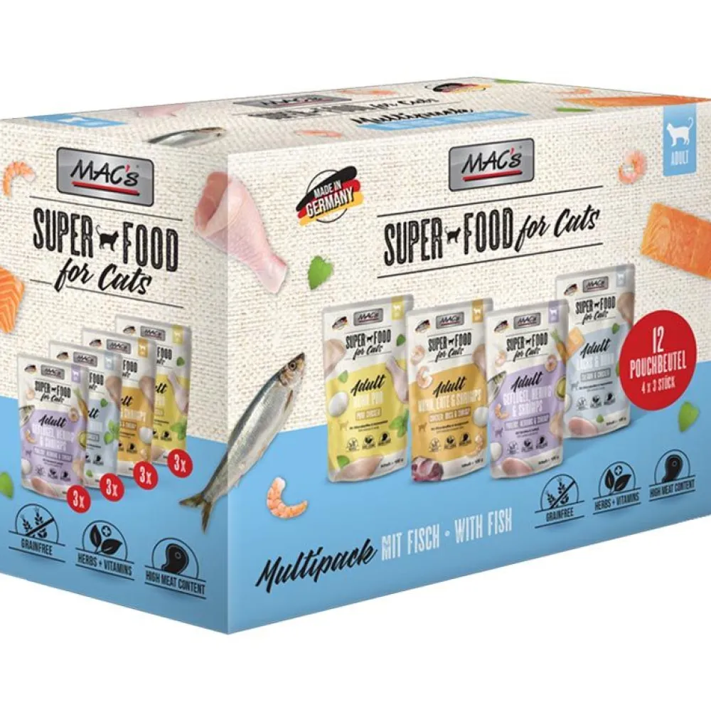 Macs>Futterfreund Macs Cat Pouch Multipack mit Fisch 12 x 100g
