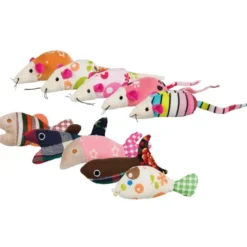 Katzenspielzeug>Futterfreund Maus/Fisch, Plüsch/Stoff, Katzenminze, 9-12cm