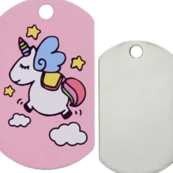 Adressanhänger|Adressanhänger Gravur>Futterfreund Military Groß Unicorn Vertikal