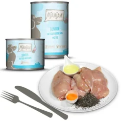 Mjamjam>Futterfreund MjAMjAM Dog Dose Junior - saftiges Hühnchen mit Ei