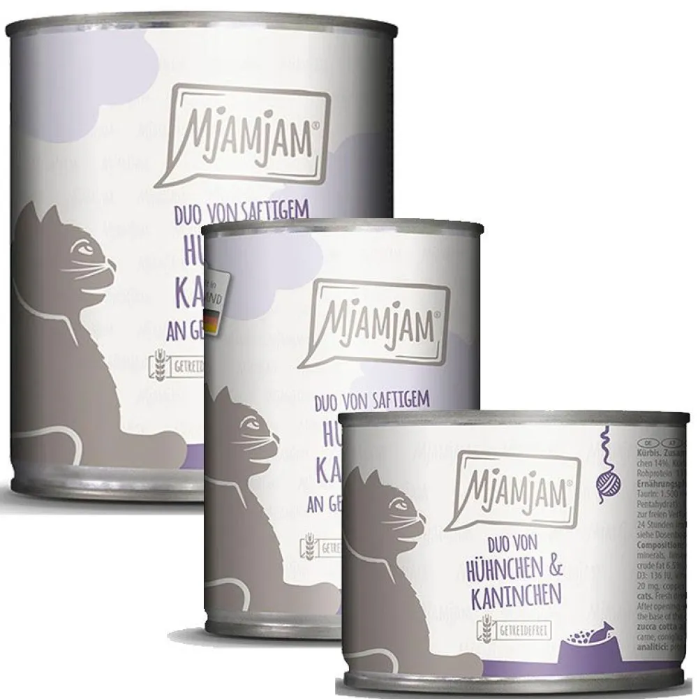 Mjamjam>Futterfreund MjAMjAM DUO von saftigem Hühnchen + Kaninchen an Kürbis