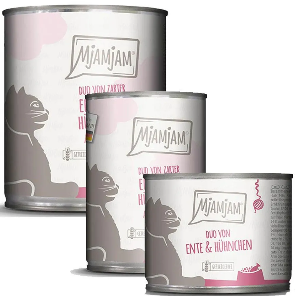 Mjamjam>Futterfreund MjAMjAM DUO von zarter Ente + saftigem Hühnchen an Möhrchen