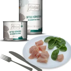 Mjamjam>Futterfreund MjAMjAM saftiges Hühnchen an gedämpftem Spinat