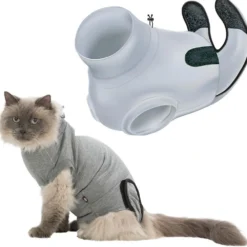 Katzenpflege & Hygiene|Katzen Sicherheit & Transport>Futterfreund OP-Body für Katzen, grau