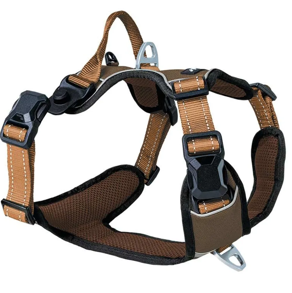 Halsbänder, Leinen & Geschirre>Futterfreund Petlando Magnetech Geschirr, mokka/cognac