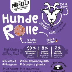 Purbello>Futterfreund Purbello HundeRolle Ziege mit Möhren und Kräutern