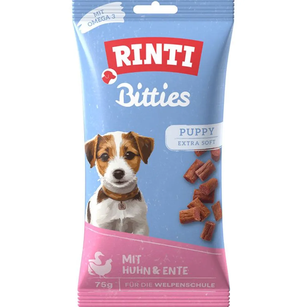 Rinti|Rinti>Futterfreund Rinti Snack Bitties Puppy Huhn & Ente 75g