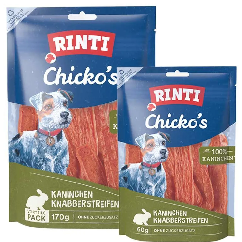 Rinti|Rinti>Futterfreund Rinti Snack Chickos Kaninchenstreifen